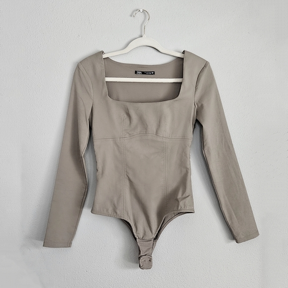 Zara Tops - ZARA Square Neck Bodysuit